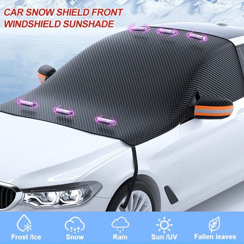 Car Windshield Snow Cover Front & Rear Magnetic Winter Ice Frost Guard Protector - Bild 16 von 19