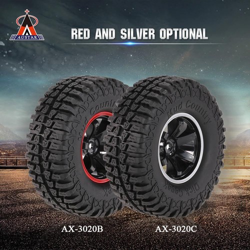 NEW 4Pcs AUSTAR AX-3020C 1.9 Inch 103mm 1/10 Scale Tires with Wheel O0W0 - Picture 5 of 12