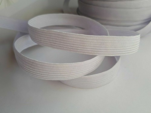 12 mm weiß Stretch flach elastischer Bund gewebt Nähen Hose Schneiderei UK - Bild 2 von 3