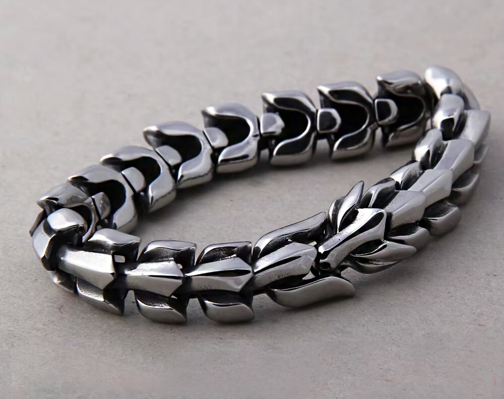 316L EDELSTAHL *** Armband Schlange, Wikinger Stil