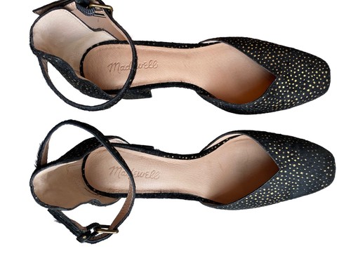 Madewell SIZE 9.5 The Dove High Heel Sandal in Metallic Dot Calf Hair - Picture 4 of 10