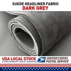 New Headliner Fabric Foam Backed Roof Lining Suede Dark Gray 98"Wx60"L