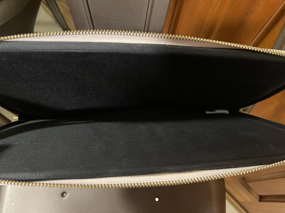 Kate Spade Black & Pink Padded Laptop Case Zip Computer Sleeve Saffiano Leather - Image 4 of 4