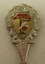 Minnesota State Flower Showy Lady Slipper Vintage Souvenir Spoon Collectible