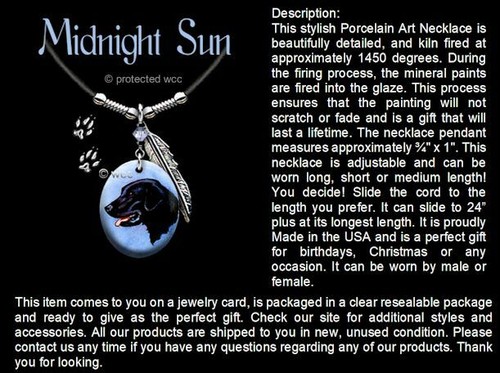 MIDNIGHT SUN BLACK LAB NECKLACE DOG LABRADOR RETRIEVER ART PUP PET- FREE SHIP L' - Picture 3 of 11