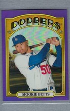 2021 Topps Heritage PURPLE Chrome *** MOOKIE BETTS  #167  Short SP   MINT
