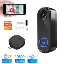 Wireless Video Doorbell Camera WiFi 1080P Smart Door Bell Tuya Smart Home