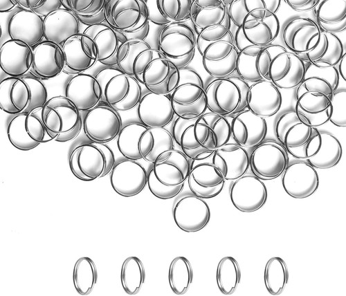 100/200pcs 304 Stainless Steel Split Keyring Keychain Jump Rings Double Loop DIY - Picture 13 of 35