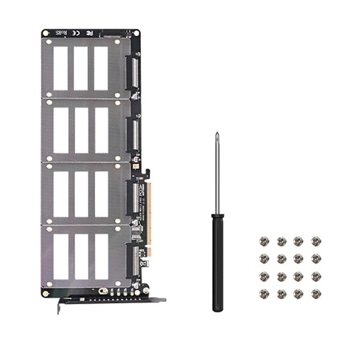NEW U.2 SSD to PCIe X16 Adapter PCIE 4.0 to 4 Disk U.2 SFF-8639 SSD Riser Cardiu - Picture 8 of 10