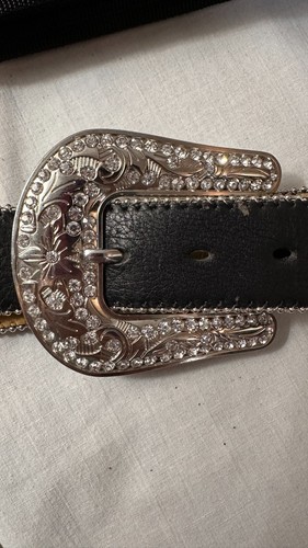 Womens Rhinestone Belt Bling Studded Western Cowboy 42" Length Used p32 - Picture 17 of 17