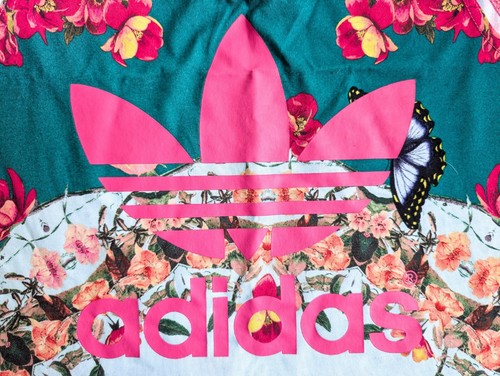 Adidas Originals Cropped Top Womens Size 16 Floral Pattern Multicoloured F78442 - Picture 8 of 13