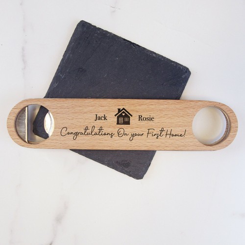 Personalised Wood Bottle Opener New Home Housewarming Gift for Couple Him Her - Picture 3 of 26