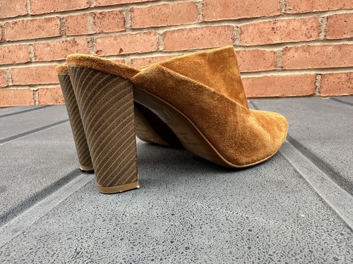 Karen Millen Open Back Heels UK 4.5 Tan Brown Suede - Picture 8 of 11