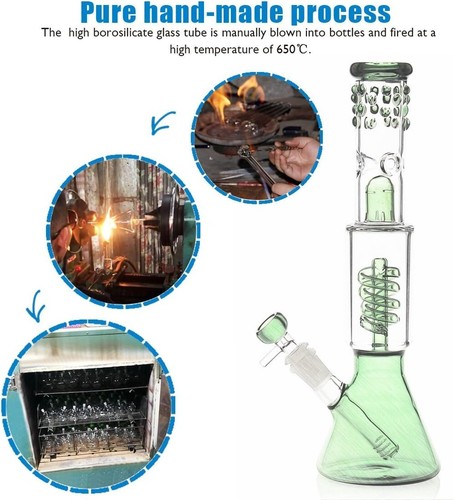 Bong in Vetro, Pipa Bong, Bong ad Acqua per Fumare, Ciotola per Bong, 14,5 mm, Altezza... - Foto 8 di 8