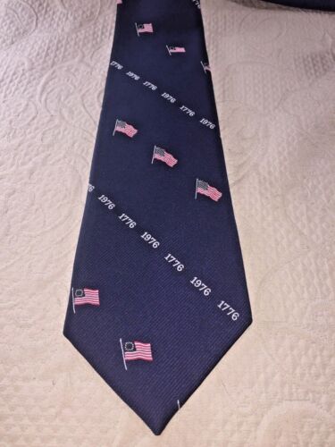 De Colección Bandera Bicentenario Corbata God Bless America 1776 1976 4 de julio Patriótica - Imagen 2 de 3