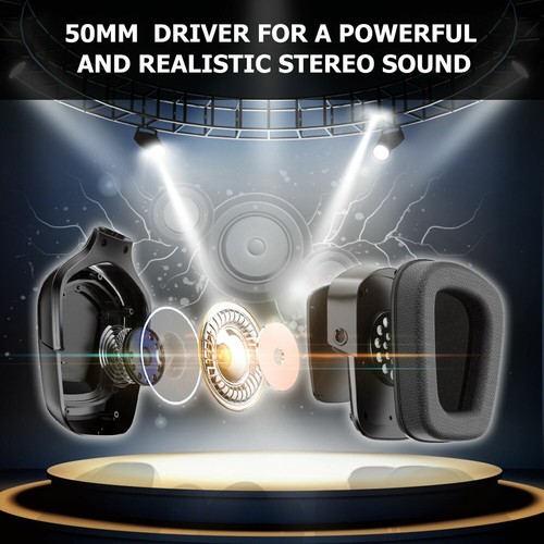 Auriculares para juegos con micrófono con cancelación de ruido sonido envolvente sobre la oreja RGB - Imagen 9 de 12