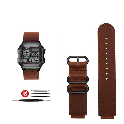 High Quality Vintage Leather Watch Strap for Casio 3299 AE-1200 AE-1300 AE-1500 - Picture 19 of 20