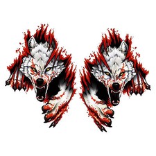 Angry Wolf Decal Wolf Car Sticker Waterproof Fun PVC Car Body Window Wolf Decal