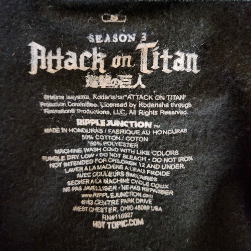 Hot Topic Hoodie Attack On Titan Scout Regimen Green Cotton Blend Zip Size S - Picture 3 of 7