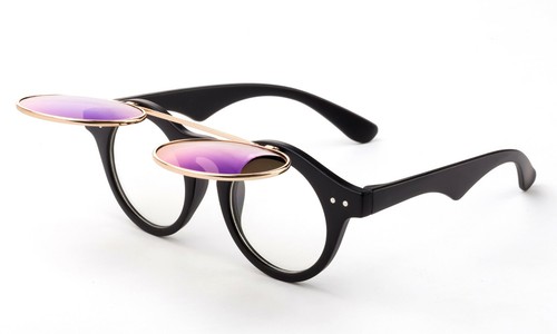 Keyhole Sunglasses Flip Open Cool Double Glasses Vintage Classic Eyewear UV 100% - Picture 6 of 24