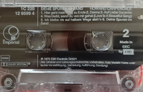 Howard Carpendale-Deine Spuren Im Sand Cassette Album.1975 Imperial 12 9599 4. - Picture 4 of 6
