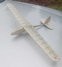 Sparrow Glider, build for free flight or RC. 26" wingspan, kit and covering.