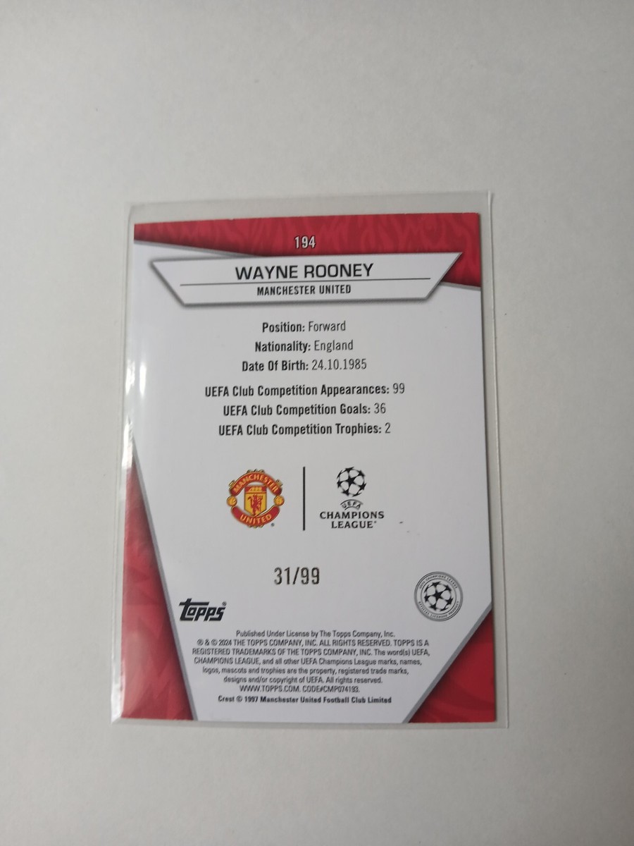 Wayne Rooney 2023-24 Topps Superstars Ultra Rare /99 card | eBay