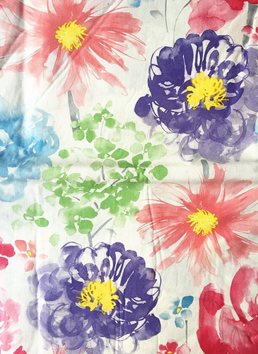 Watercolor Wildflowers Abstract Vinyl Flannel Back Var Size Tablecloth by Elrene - Picture 5 of 5