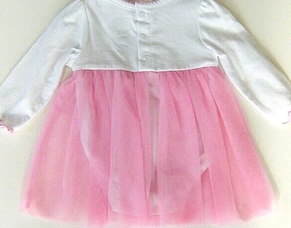 Christmas Baby Glam Tutu Dress 3M Bodysuit Pink Skirt Infant Snow Princess Tulle - Image 4 of 4