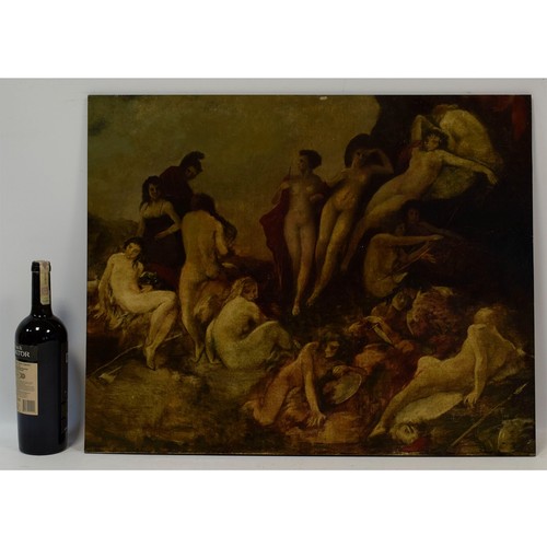 Cuadro antiguo según Oskar Larsen "Gelaje bacanal", impresión pintada, 70,5 x 57 - Imagen 2 de 12