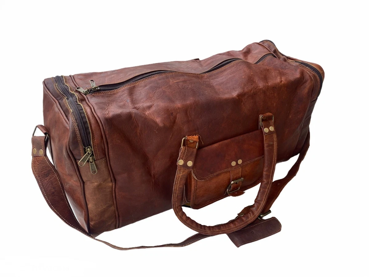 Genuine Travel New Handmade Vintage Leather Luggage Duffel Shoulder Bag Weekend