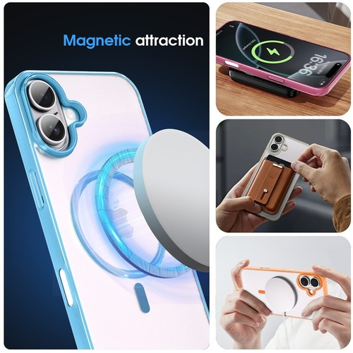 iPhone 16 durchsichtige magnetische Slim-Fit MagSafe Handyhülle + GRATIS Displayschutzfolie - Bild 18 von 24