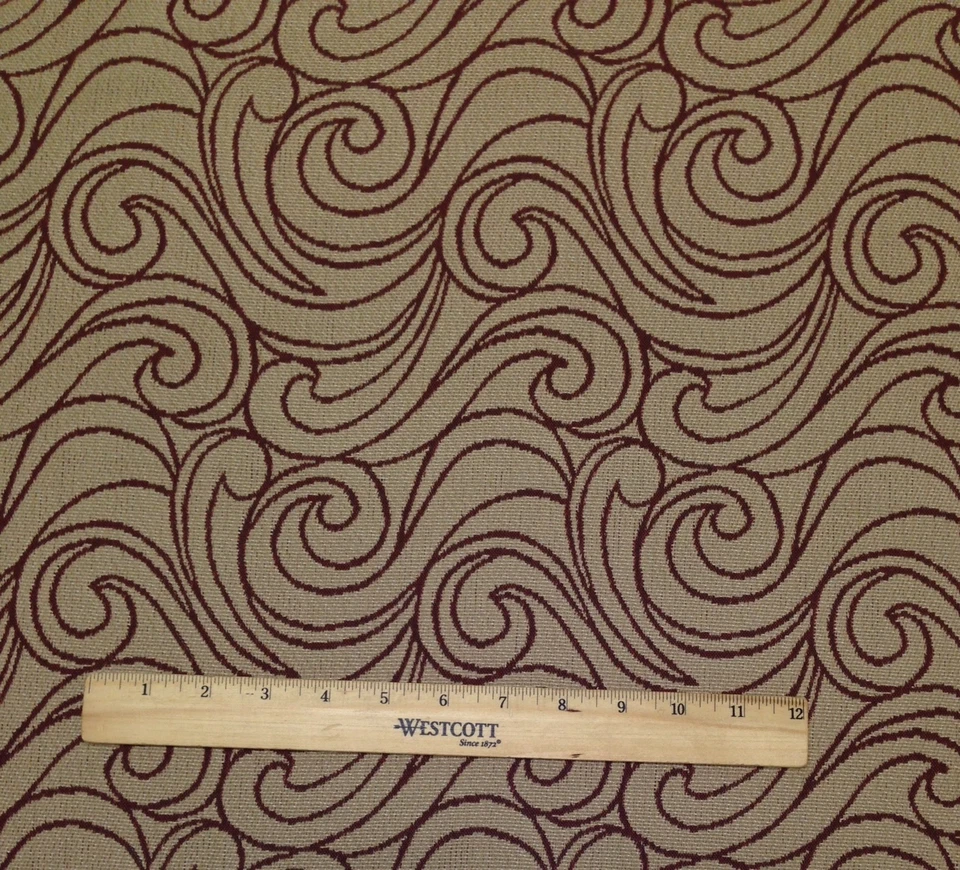 TELA EXTERIOR INTERIOR EXTERIOR JACQUARD GEOMÉTRICO ROJO AMAPOLA OUTDURA FROLIC POR YARDA 54"W Foto 3 de 4