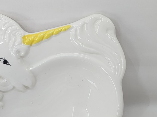 Unicorn Trinket Catch All Tray Plate Dish Spoon Rest Jewelry Tray Ceramic White - Picture 6 of 12