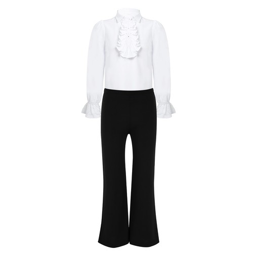 Kids Boys Renaissance Ballroom Shirt With Pants Chacha Gothic Steampunk Costume - Picture 13 of 24