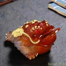 Retro Golden Toad Statue Resin Color Changing Tea Pet Lucky Tea Figurine