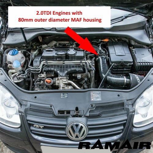 Ramair Air Filter Intake Induction kit with heatshield to fit VAG 1.9 & 2.0 TDI - Picture 3 of 5