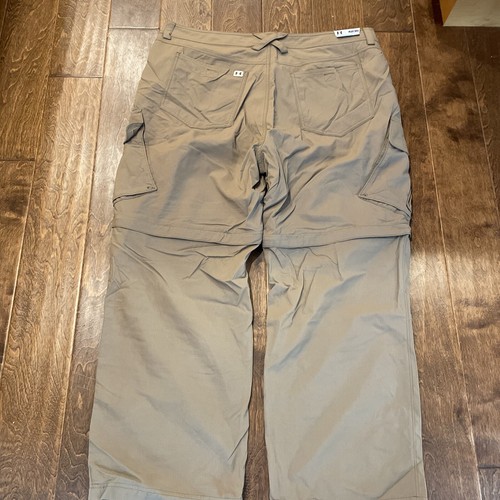 Under Armour Convertible Cargo Pants 42X30 Khaki Tan 1205777 Zipoff New AT17 - Picture 10 of 17