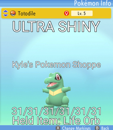 6iv Shiny Totodile Non Shiny Pokemon Brilliant Diamond Shining Pearl Ebay