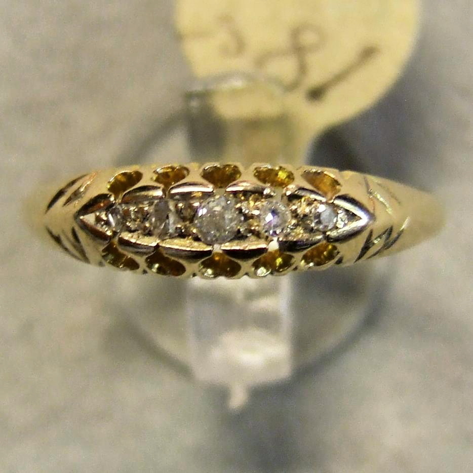 18 ct GOLD second hand antique Edwardian diamond ring Gem