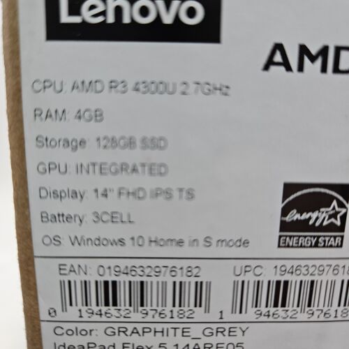 Lenovo IdeaPad Flex 5 14ARE05 14'' 128GB SSD AMD R3 4300U 2,7 GHz Light Fold 360 - Bild 14 von 16