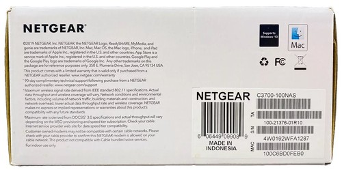 Netgear model routera nr C3700 N600 Kabel Wifi Modem Router DOCSIS 3.0 Open Box - Zdjęcie 6 z 16