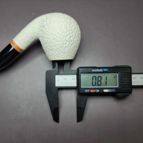 MBSD Meerschaum Deluxe Rusticated Brandy Block Meerschaum Pipe, Briar-Mortise - Picture 8 of 8