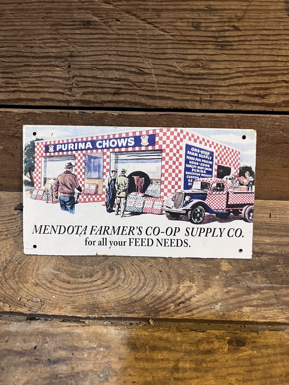 Mendota IL Purina Feed Store Vintage Chicken Corn Truck Grain Chows