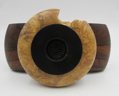 Mahogany & Maple Burl Sculptural Flower Frog - Picture 5 of 7
