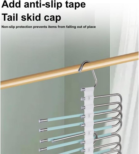 Clothes Pants Trouser Hanger Multi Layer Storage Closet Space Saver Organizer UK - Picture 6 of 70