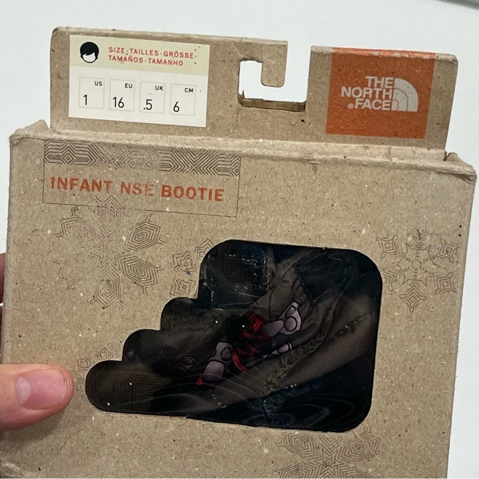 The North Face Kids Nse 婴儿短靴 婴儿 Demitasse 棕色 Tnf 红色 尺寸 1 — 第 2/4 张图片