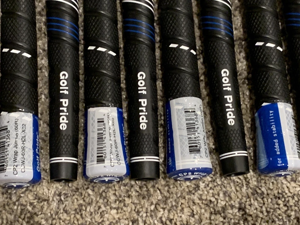 Nuevo paquete de 13 empuñaduras de golf Golf Pride CP2 envolventes negras azules estándar/medianas EE. UU. Foto 2 de 4