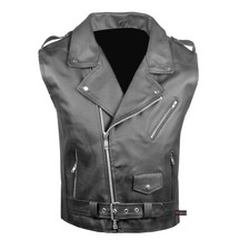 Men's Leather Vest Anarchy Motorcycle Biker Club Concealed Carry Outlaws
