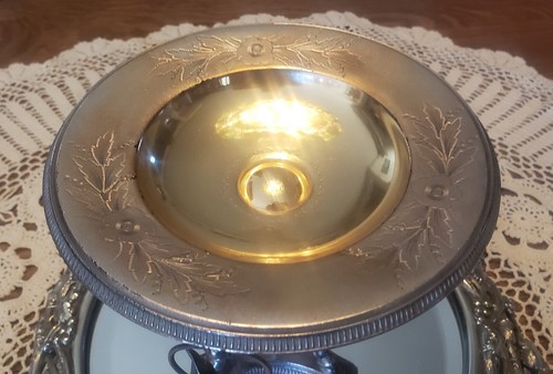 Meriden figural Silver and Gold Plated Compote/card receiver Antique. NICE - Picture 14 of 18